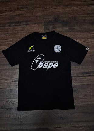 Футболка bape soccer #1 tee black (розмір m) a bathing ape