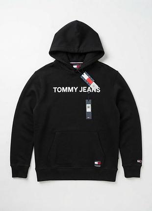 Оригінальне чорне худі tommy jeans (tommy hilfiger), розмір s (новий стан)