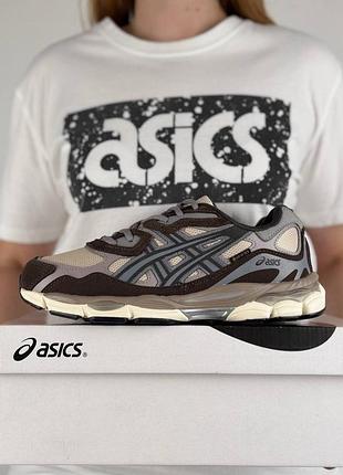Термо кросівки asics gel-nyc w gtx beige brown grey