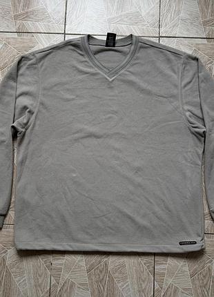 Флисовая кофта vintage y2k rare nike therma-fit fleece v-neck athletic sweatshirt beige size l