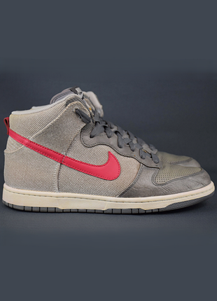 Nike dunk high zoom 317892 061 кроссовки мужские высокие кожа текстиль серые редкие культовые оригинал 43-44 р/28 см jordan 1 retro blazer adidas