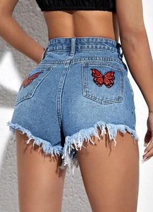 1+1=3❤️классные джинсовые шорты с бабочками от shein