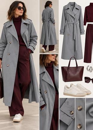 Тренч плащ shein, розмір m, довжина 125 см