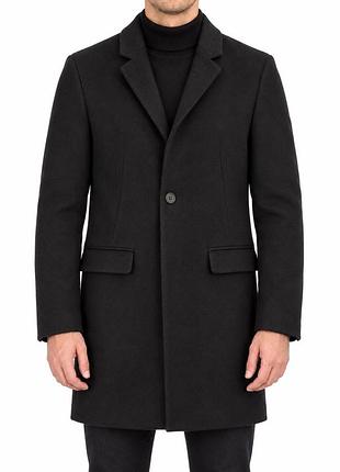 Чоловіче класичне пальто allsaints чорне, italian cloth, розмір s/m