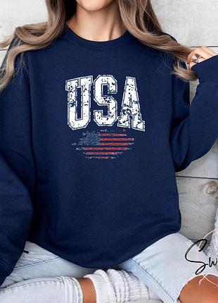 Жіночий темно-синій світшот оверсайз usa shein curve, розмір 1xl (50-52). 8