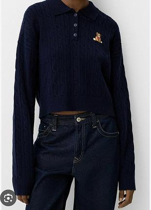 Кофта поло з ведмедиком bershka