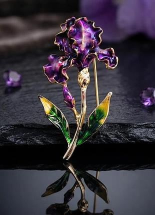Брошь "ирис",интерпретация exquisite, 4,5см, цветок, 3