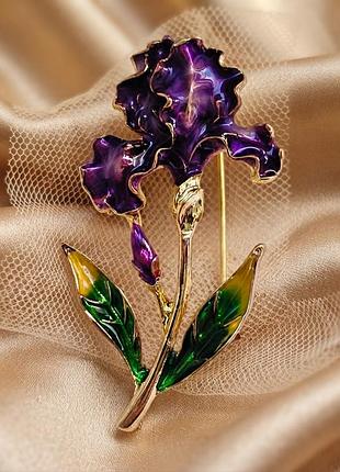 Брошь "ирис",интерпретация exquisite, 4,5см, цветок,