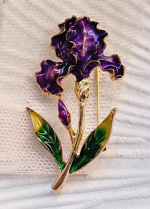 Брошь "ирис",интерпретация exquisite, 4,5см, цветок, 2