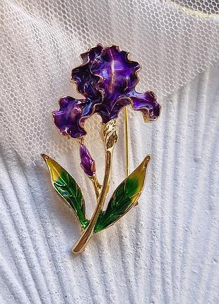 Брошь "ирис",интерпретация exquisite, 4,5см, цветок, 9