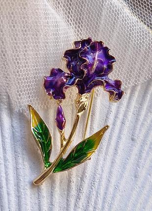Брошь "ирис",интерпретация exquisite, 4,5см, цветок, 8
