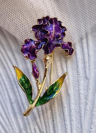 Брошь "ирис",интерпретация exquisite, 4,5см, цветок, 4