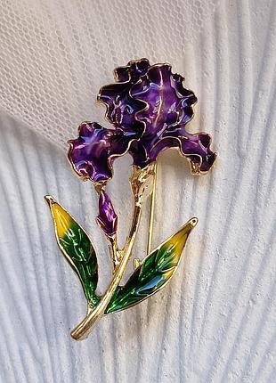 Брошь "ирис",интерпретация exquisite, 4,5см, цветок, 6