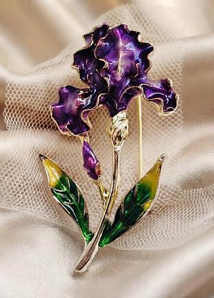 Брошь "ирис",интерпретация exquisite, 4,5см, цветок, 7