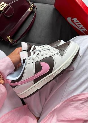 Кросівки жіночі nike dunk low pink/brown