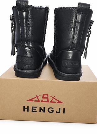 Уггі для дітей hengji чорні, 27 розмір, шкіряні, зимові