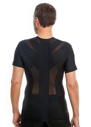 Чоловіча компресійна футболка для корекції постави alignmed anodyne posture shirt чорного кольору для корекції постави