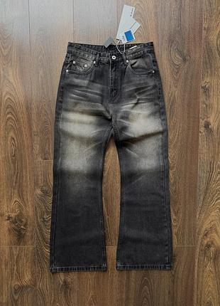 Джинсы flared фларед клеш широкие джинсы буткат bootcut washed вошед черные baggy y2k sk8 потертые 2xl