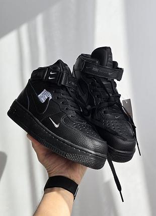 Кроссовки зимние nike air force utility | fur
• black • хутро