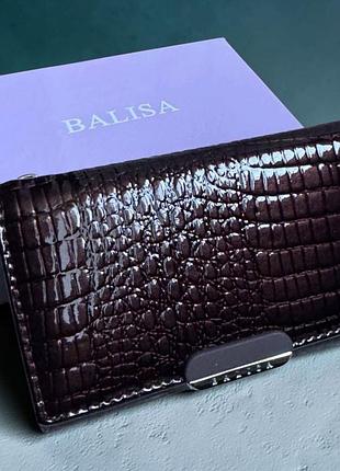 Шкіряний гаманець balisa новий в коробці лаковий крокодил
