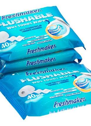 Вологий туалетний папір "freshmaker" змивний (40шт) (114454)