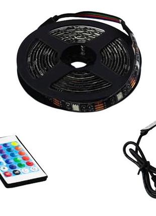 Світлодіодна led стрічка з пультом 5м rgb 5050 (живлення від usb) (s-7503)