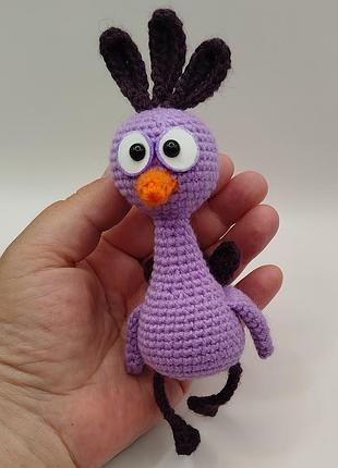 Птичка брелок подвеска вязаная игрушка