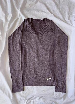 Термокофта nike жіноча фіолетового кольору на осінь/зиму лонгслів для спорту