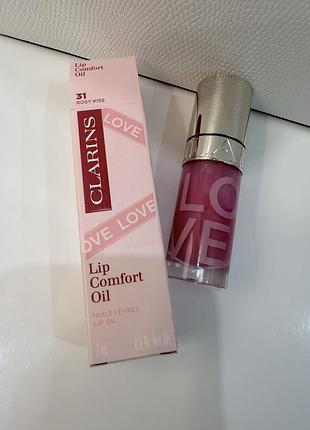 Олійка clarins lip comfort oil 31 rosy kiss