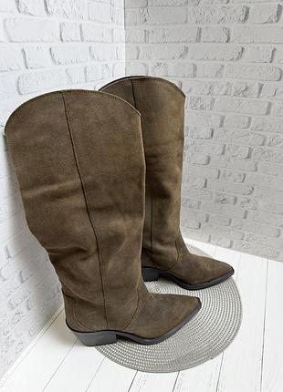 Шкіряні чоботи zara розмір 38