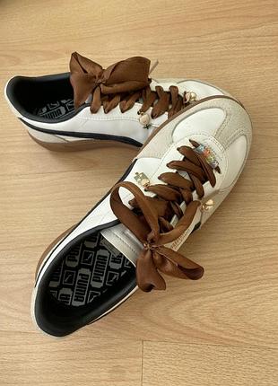 Кросівки кеди жіночі puma palermo білі, 40 розмір, натуральна шкіра, замша