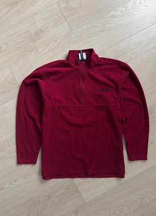 Кофта чоловіча флісова jack wolfskin nanuk 100 бордова
