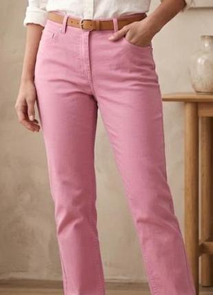 Рожеві брюки джинсового крою, штани bonprix //42