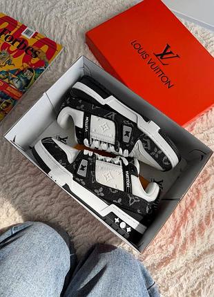 Louis vuitton trainer white black 3
