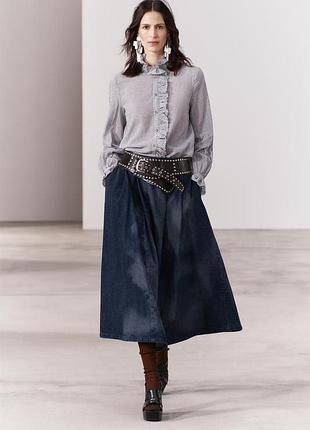 Рубашка в клетку с воланами zara