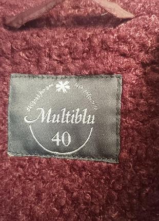 Пальто жіноче multiblu вишневе, матеріал тедді 3