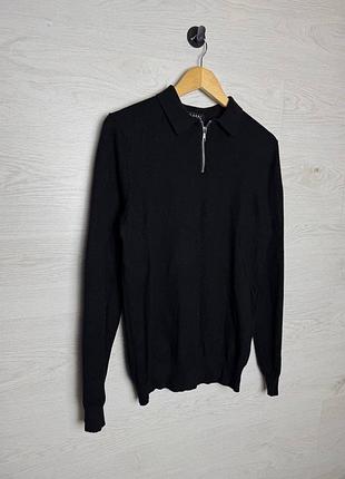 Boohooman black quarter zip sweater m 2