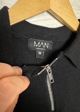 Boohooman black quarter zip sweater m