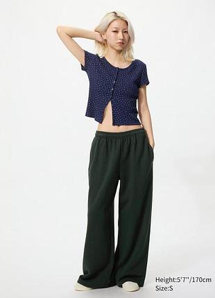 Спортивнi штани uniqlo темно-зеленi wide sweatpants