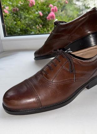 Шкіряні чоловічі туфлі clarks flexon extra wide (оригінал)  індія    р.42  (28.00см)
