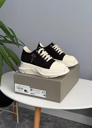 Кросівки чоловічі rick owens drkshdw abstract low sneakers black milk