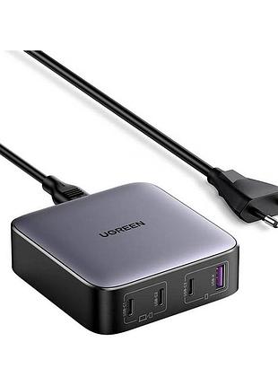 Зарядное устройство ugreen 4xusb 100w (3xtype-c+usb a qc3) gan charger nexode series black cd328 (90928)