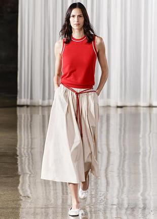 Юбка женская zara zw collection миди длинная со сборками на поясе