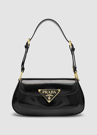 Сумка prada patent leather shoulder bag black