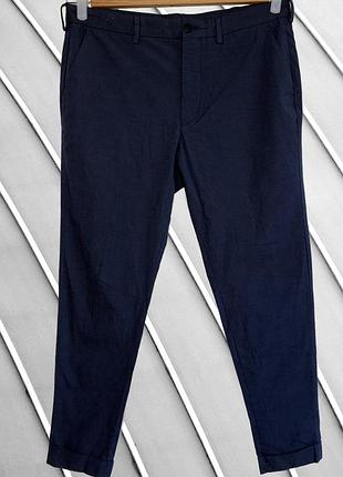 Мужские темно-синие брюки massimo dutti w34 48 50 52 масимо дутти классические брюки relaxed fit с подворотами massimo dutti