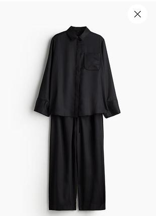 Піжама жіноча h&m satin pajamas чорна атласна