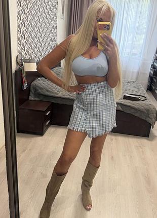 Женская стильная твидовая юбка