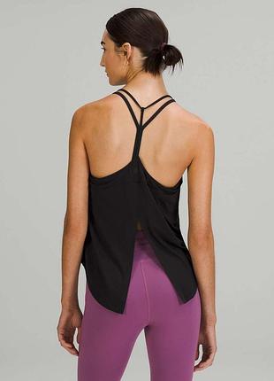 Lululemon черный спортивный топ майка модал и шелк modal-silk yoga top