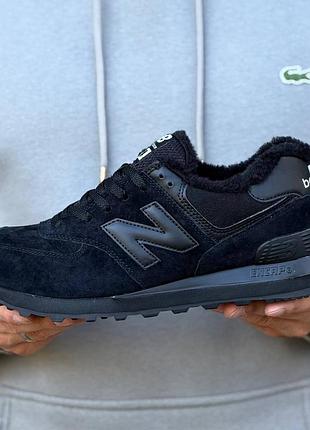 👟 кросівки   new balance 574 black winter fur      / наложка bs👟