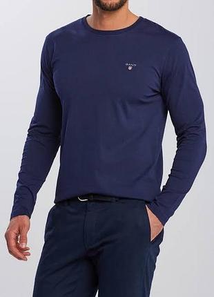 Gant the original long sleeve t-shirt в темно-синем оттенке (evening blue / navy